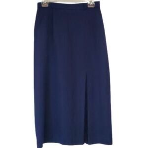 Pantasia Vintage Navy Pleated Midi Pencil Skirt 70's 12